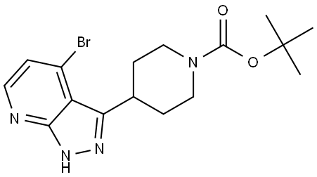 叔丁基 4-(4-溴-1H-吡唑并[3,4-b]吡啶-3-基)哌啶-1-羧酸酯 结构式