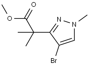 2-(4-溴-1-甲基-1H-吡唑-3-基)-2-甲基丙酸甲酯 结构式