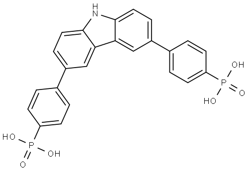 ((9H-carbazole-3,6-diyl)bis(4,1-phenylene))bis(phosphonic acid) 结构式
