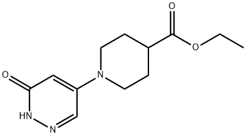 1-(1,6-二氢-6-氧代-4-哒嗪基)-4-哌啶甲酸乙酯 结构式