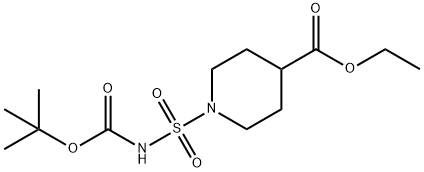1-(N-(叔丁氧羰基)磺酰基)哌啶-4-甲酸乙酯 结构式