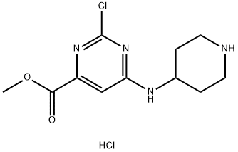 Methyl 2-chloro-6-(4-piperidylaMino)pyriMidine-4-carboxylate hydrochloride 结构式