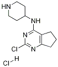 (2-Chloro(5,6,7-trihydrocyclopenta[2,1-e]pyriMidin-4-yl))-4-piperidylaMine hydrochloride 结构式