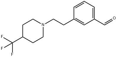 3-{2-[4-(三氟甲基)哌啶基]乙基}苯甲醛 结构式