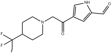 4-{2-[4-(三氟甲基)哌啶基]乙酰基}-1H-吡咯-2-甲醛 结构式
