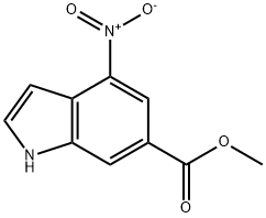 4-硝基-1H-吲哚-6-羧酸甲酯 结构式