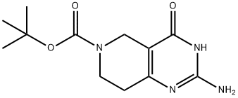 2-氨基-4-氧代-3,5,7,8-四氢吡啶并[4,3-D]嘧啶-6(4H)-羧酸叔丁酯 结构式