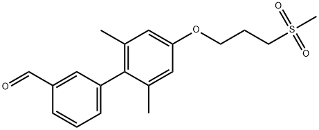 2' ,6'-二甲基-4' - (3-(甲基磺酰基)丙氧基) - [1,1'-联苯] -3-甲醛 结构式