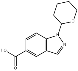 1-(四氢-2H-吡喃-2-基)-1H-吲唑-5-羧酸 结构式