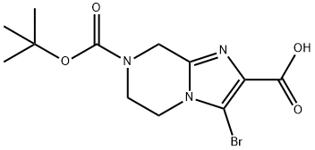 3-溴-7-[(叔丁氧基)羰基]-5H,6H,7H,8H-咪唑并[1,2-A]吡嗪-2-羧酸 结构式