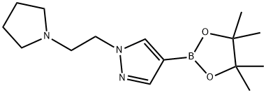 1H-PYRAZOLE, 1-[2-(1-PYRROLIDINYL)ETHYL]-4-(4,4,5,5-TETRAMETHYL-1,3,2-DIOXABOROLAN-2-YL)- 结构式