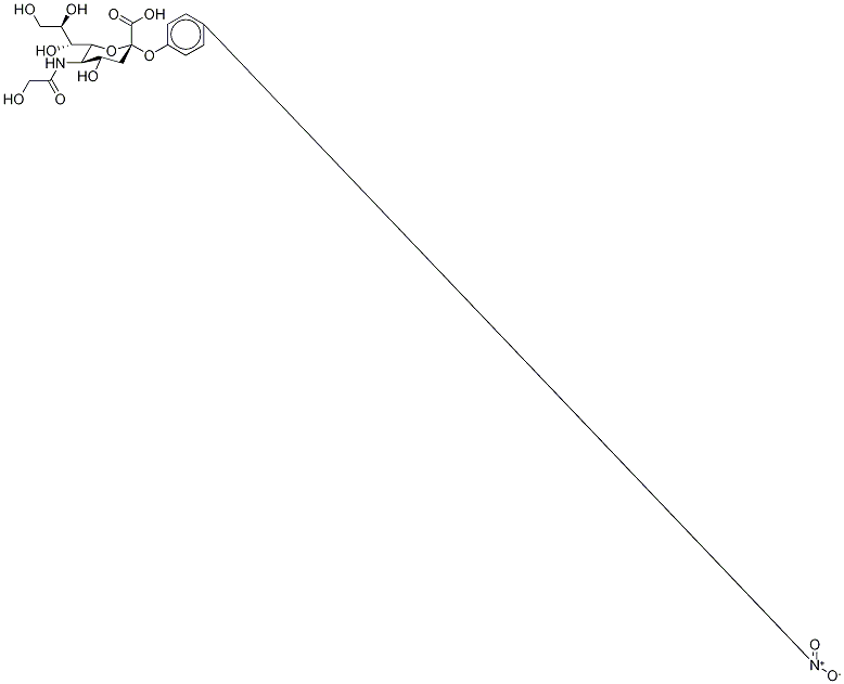 N-(2-羟基乙酰基)-2-O-(4-硝基苯基)-ALPHA-神经氨酸 结构式