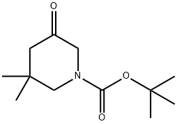 3,3-二甲基-5-氧代哌啶-1-羧酸叔丁酯 结构式