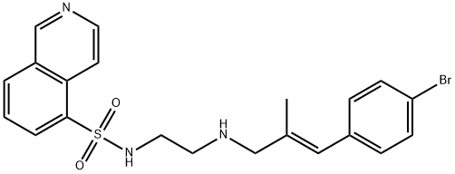 5-Isoquinolinesulfonamide, N-[2-[[(2E)-3-(4-bromophenyl)-2-methyl-2-propen-1-yl]amino]ethyl]- 结构式