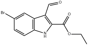 5-溴-3-甲酰基-1H-吲哚-2-甲酸乙酯 结构式