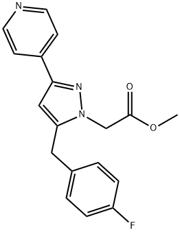 Methyl 2-[5-(4-fluorobenzyl)-3-(pyridin-4-yl)-1H-pyrazol-1-yl]acetate 结构式