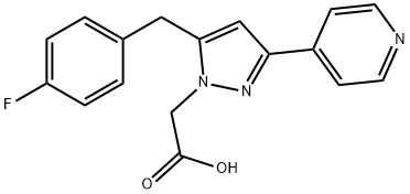 2-(5-(4-FLUOROBENZYL)-3-(PYRIDIN-4-YL)-4,5-DIHYDRO-1H-PYRAZOL-1-YL)ACETIC ACID 结构式