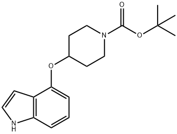 1,1-DIMETHYLETHYL 4-(1H-INDOL-4-YLOXY)-1-PIPERIDINECARBOXYLATE 结构式