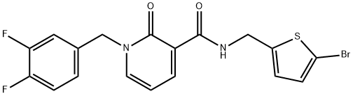 3-PyridinecarboxaMide, N-[(5-broMo-2-thienyl)Methyl]-1-[(3,4-difluorophenyl)Methyl]-1,2-dihydro-2-oxo- 结构式