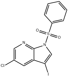 5-氯-3-碘-1-(苯基磺酰基)-1H-吡咯并[2,3-B]吡啶 结构式