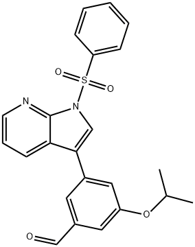 Benzaldehyde, 3-(1-Methylethoxy)-5-[1-(phenylsulfonyl)-1H-pyrrolo[2,3-b]pyridin-3-yl]- 结构式