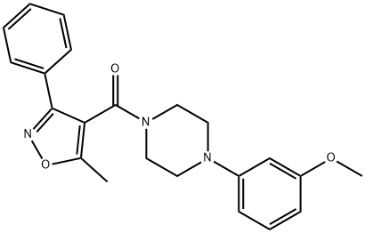 Methanone, [4-(3-methoxyphenyl)-1-piperazinyl](5-methyl-3-phenyl-4-isoxazolyl)- 结构式