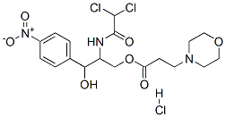 [2-[(2,2-dichloroacetyl)amino]-3-hydroxy-3-(4-nitrophenyl)propyl] 3-mo rpholin-4-ylpropanoate hydrochloride 结构式