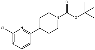 4-(2-氯-4-嘧啶基)-1-哌啶羧酸叔丁酯 结构式