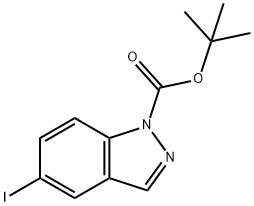 5-碘-1H-吲唑-1-羧酸叔丁酯 结构式