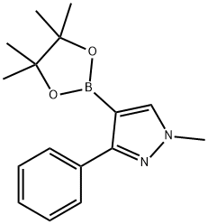 1-甲基-3-苯基-4-(4,4,5,5-四甲基-1,3,2-二恶硼烷-2-基)-1H-吡唑 结构式