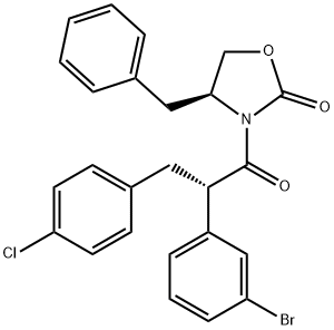 (S)-4-苄基-3 - ((S)-2-(3-溴苯基)-3-(4-氯苯基)丙酰基)恶唑烷-2-酮 结构式