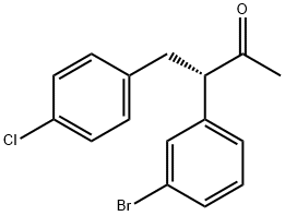 (S)-3-(3-溴苯基)-4-(4-氯苯基)丁-2-酮 结构式