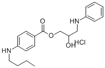 2-Hydroxy-3-(phenylamino)propyl p-(butylamino)benzoate hydrochloride 结构式
