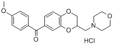 1,4-Benzodioxan, 7-(p-methoxybenzoyl)-2-(morpholinomethyl)-, hydrochlo ride 结构式