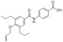 N-(4-Allyloxy-3,5-dipropylbenzoyl)-p-aminobenzoic acid 结构式