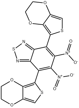 2,1,3-Benzothiadiazole, 4,7-bis(2,3-dihydrothieno[3,4-b]-1,4-dioxin-5-yl)-5,6-dinitro- 结构式