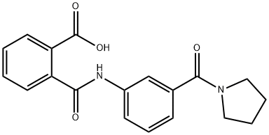 2-{[3-(1-pyrrolidinylcarbonyl)anilino]carbonyl}benzoic acid 结构式