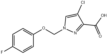 4-氯-1-(4-氟苯氧基甲基)-1H-吡唑-3-羧酸 结构式