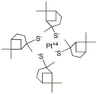 platinum(4+) 2,6,6-trimethylbicyclo[3.1.1]heptane-2-thiolate 结构式