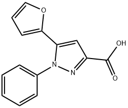 5-(2-呋喃)-1-苯基-1-氢-吡唑-3-甲酸 结构式