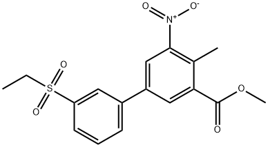 3' - (乙基磺酰基)-4-甲基-5-硝基 - [1,1'-联苯] -3-羧酸甲酯 结构式