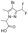 2-[4-溴-3-(二氟甲基)-5-甲基-1H-吡唑-1-基]丙酸 结构式