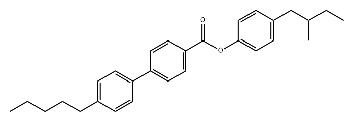 4'-Pentyl-(1,1'-biphenyl)-4-carboxylic acid, 4-(2-methylbutyl)phenyl ester 结构式