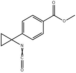 Benzoic acid, 4-(1-isocyanatocyclopropyl)-, Methyl ester 结构式