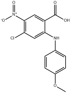 4-CHLORO-2-(4-METHOXYANILINO)-5-NITROBENZOIC ACID 结构式