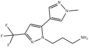 3-[5-(1-甲基-1H-吡唑-4-基)-3-(三氟甲基)-1H-吡唑-1-基]丙-1-胺 结构式