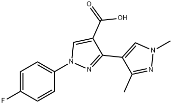1-(4-Fluorophenyl)-1',3'-dimethyl-1H,1'H-3,4'-bipyrazole-4-carboxylic acid 结构式