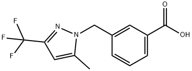 3-{[5-甲基-3-(三氟甲基)-1H-吡唑-1-基]甲基}苯甲酸 结构式