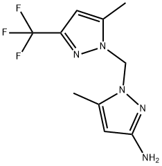 5-甲基-1-((5-甲基-3-(三氟甲基)-1H-吡唑-1-基)甲基)-1H-吡唑-3-胺 结构式