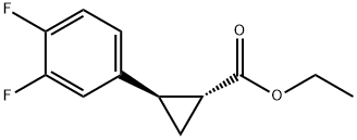 (1R,2R)-2-(3,4-二氟苯基)环丙烷羧酸乙酯 结构式